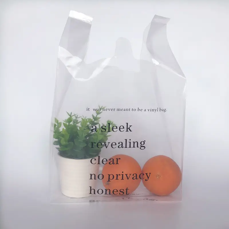 फैक्टरी एचडीपीई ldpe शॉपिंग हैंडबैग के साथ सुपरमार्केट प्रचार Biodegradable वाहक बैग टी शर्ट प्लास्टिक बैग संभाल