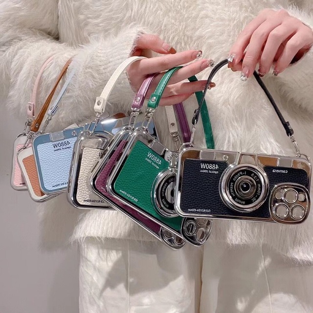 Custom Waterproof Cute Camera Shape Mobile Phone Cases with Phone Strap Cute Women Phone case for iphone