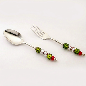 Bulk Metal Spoons Baby Silver Spoon Engraved Silver Spoon With Resin Handle New Look Metal Flatware Set For Home <b>Kitchenware</b> - Product Image 1