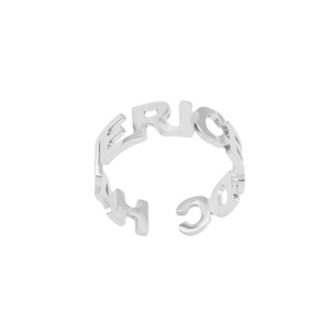 Bague en acier inoxydable à lettre, design simple et original, personnalisable, unisexe, bijoux de mode, vente en gros, collection 2026 à succès - Product Image 6