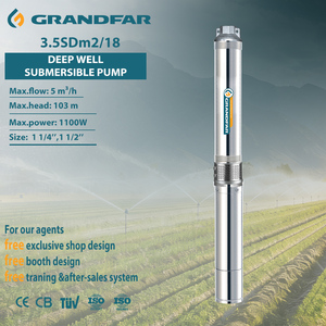 Bomba Sumergible para Pozos Profundos Grandfar de 1.1KW 1.5HP OEM, Motor de Acero Inoxidable de Alta Calidad, 3.5SDm2/18, Alta Presión, Entrega hasta - Product Image 1