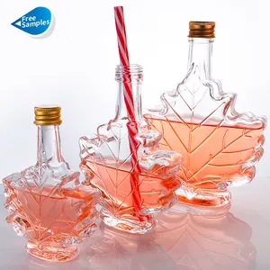 Maple Leaf Shaped Glass Bottle