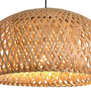 Kawena E27 Bamboo Ceiling <b>Lamp</b> High Quality Warm Atmosphere Small Hanging Light Steel <b>Base</b> with Switch Control Surface Mounted - Product Image 5