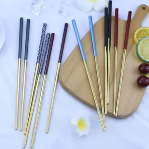 304 stainless steel creative pattern gold-plated spray painted chopsticks