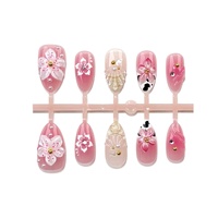 30 Pièces Ongles Press-on de Luxe Léger Transfrontalier en Résine 3D Ultra-courts Forme Amande Pré-dessinés Haut de Gamme Effet Cassé