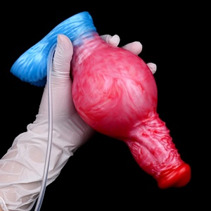 NNSX <b>Inflatable</b> Knotted Dildo Dog Dildo with Suction Cup Silicone Dog Cock Squirting Penis Fantasy Penis Animal Sex Toys - Product Image 6