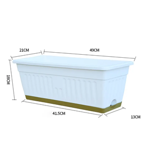 Jardinières de balcon de haute qualité avec plateaux, grands pots carrés <span class=keywords><strong>en</strong></span> plastique pour <span class=keywords><strong>fleurs</strong></span> et légumes d'extérieur - Product Image 6