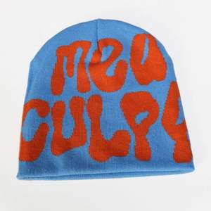 Gorros de Invierno Unisex de Jacquard al por Mayor de Fábrica, con Logotipo Personalizado, 100% Acrílico, con Patrones de Puntos y Lazos, Listos para la Playa - Product Image 2