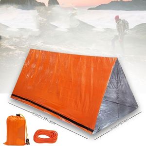 Tente de camping portable quatre saisons en PE avec logo personnalisé, abri d'été orange, survie en plein air, automatique, imperméable, en aluminium - Product Image 1