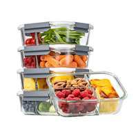 Conteneur alimentaire en verre multifonction moderne, plusieurs tailles de bols, pour boîte à lunch pour enfants, résistant à la chaleur, compartiment écologique