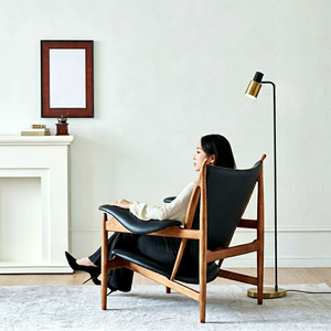<b>Mid</b>-<b>Century</b> Modern Office Executive <b>Chair</b> Stainless Steel Frame Genuine Leather Multi-functional for Living Room - Product Image 4
