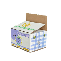 Boîte d'emballage pliable avec fermeture éclair à bande détachable, imprimé dessin animé personnalisé, pour collations, papeterie, petits cadeaux quotidiens