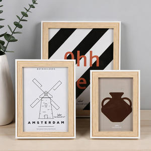 Cadre en plastique bicolore effet bois pour impression <span class=keywords><strong>texte</strong></span> orange personnalisée 8x10 pouces, décoration murale minimaliste rayée, cadeau, vente en gros - Product Image 5