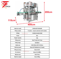 Machine de remplissage automatique de bouteilles de lotion cosmétique, pâte, onguent, shampoing avec pompe à engrenages servo à 4 buses