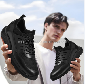 Chaussures <span class=keywords><strong>Homme</strong></span> Grossiste Rehaussantes 7 CM, Chaussures Élévatrices en Cuir de Vachette, Baskets de Course Décontractées à Lacets - Product Image 6