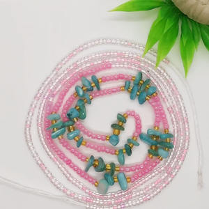 29 tipi di estate Boho Sexy girovita perline per il corpo in filo di cotone arcobaleno perle di vetro naturale gemma pietra catene in vita per le donne degli uomini - Product Image 5