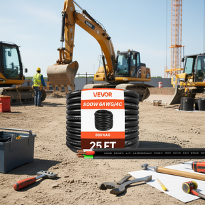 Cable de extensión Vevor 6Awg de 25 pies, cable de cobre de 600V, cable de alimentación eléctrico portátil para uso en construcción - Product Image 2