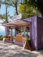 Conteneur maritime modifié sur mesure, isolé, préfabriqué, pour café-bar, bureau mobile, usage commercial en centre commercial