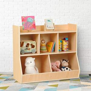 Armoire de rangement en bois, étagères de rangement pour jouets, étagère à jouets Montessori, bibliothèque pour enfants à 5 compartiments, bibliothèque pour enfants pour salle de jeux - Product Image 6