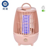 Lampe Bug Zapper Haute Tension Rechargeable par USB 2700V Nouvelle Conception avec Brosse de Nettoyage Anti-Moustiques Efficace et Batterie Li