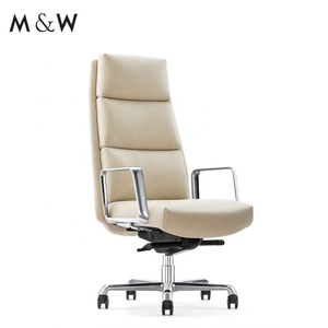 M & W Moderne Designer Arm Executive Lederen Hoge Rugleuning Draaibare Ergonomische Bureaustoel - Product Image 1