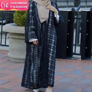 1658# Guangzhou factory women new design moroccan casual dress kaftan open front latest model abaya dubai