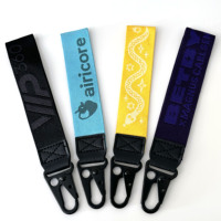 Lanière de bracelet de clé d'usine directe crochet d'aigle lanière de poignet courte en polyester tissé jacquard sangle de porte-clés personnalisée