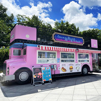 Camion alimentaire mobile en forme de bus à deux étages Old-School Snack Pizza Food Trailer Ice Cream Coffee Cart Kiosk
