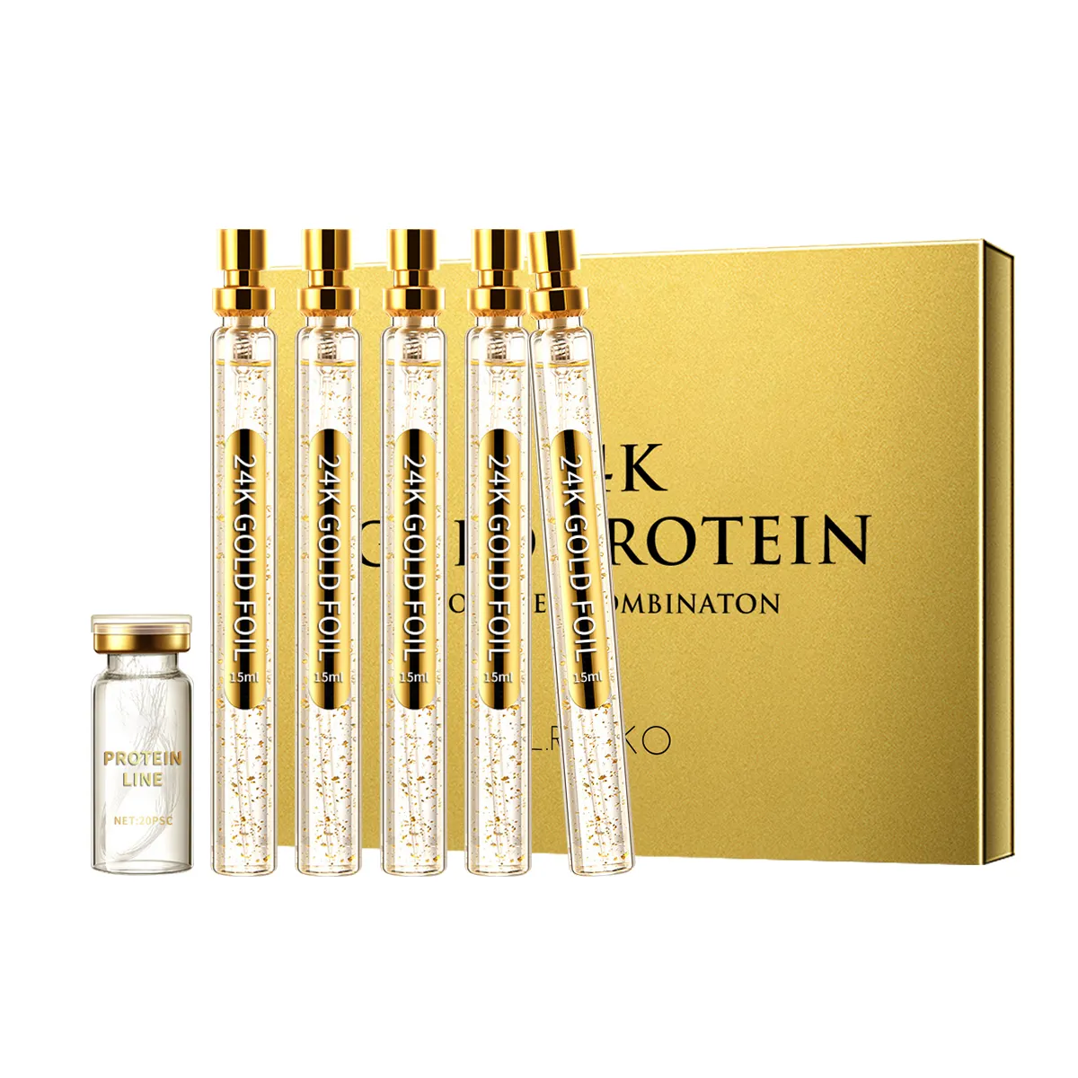 Kit facial feminino com logotipo de marca própria, hidratante facial brilhante, branqueador, personalizado, ouro 24K, anti-idade, para cuidados com a pele, conjunto dourado (novo)