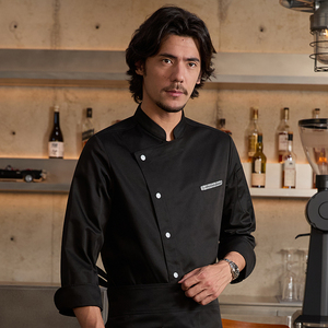 Chu Yibang เสื้อผ้าทำงานครัวไฮเอนด์สำหรับผู้ชายกางเกงเชฟแขนยาวสำหรับฤดูใบไม้ร่วงผ้าแคนวาสสไตล์ใหม่สำหรับร้านอาหารเครื่องแบบบาร์ - Product Image 4