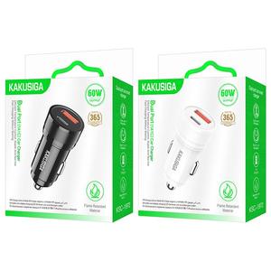 KAKUSIGA nouveau produit prix de gros PC ignifuge 60W double port charge rapide mini chargeur de voiture pour téléphone - Product Image 2
