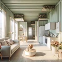 Maison préfabriquée économique de 20 pieds, maison conteneur en acier léger, maisons modulaires modernes de 40 pieds, mini-maison préfabriquée en conteneur