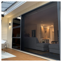 Moustiquaire de Porte Pliante Horizontale Rétractable Anti-Insectes avec Maille Plissée et Conception Repliable