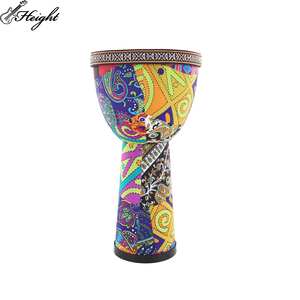 Fourniture d'usine 8.5 pouces Djembe Drum Style africain bon marché avec tête de tambour en PVC écrémé de mouton et tissu coloré - Product Image 2