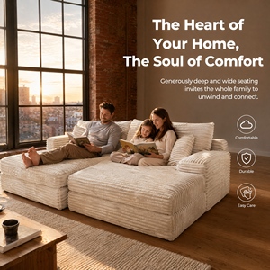 EU High Density Memory Foam Boneless Bed Set in Box Vacuum Compressed Square Corduroy Fabric Hotel Use Living Room Furniture - Product Image 2