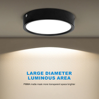 LOSO Plafonnier LED Encastré Apparent Haute Qualité Moderne Blanc Noir Fer 7W 9W 12W 18W