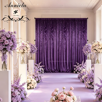 ANNIELU Rideaux de plafond modernes en velours écrasé vert émeraude de luxe sur mesure pour décoration de mariages et événements