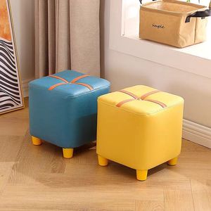 Tabouret carré pour la maison, pouf de salon, siège à coussin doux pour adultes et enfants, meubles au design coloré - Product Image 1