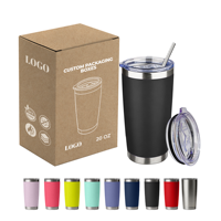 Gobelet isotherme en acier inoxydable à double paroi de 20 oz, anti-fuite, sans BPA, pour café en extérieur, avec logo personnalisé, prix d'usine