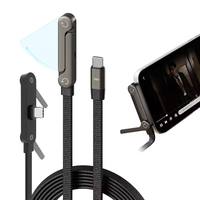Cable de Carga Rápida de 240W 5A y Soporte para Teléfono - Cable USB-C a C 2 en 1 con Diseño Invisible para Smartphones