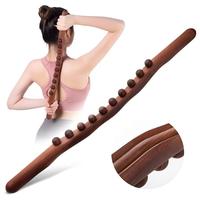 Tiefengewebe-Massagestab mit 10 Perlen aus Naturholz, Guasha-Therapie, Anti-Cellulite Triggerpunkt SPA Körperroller, Schlankheits-Tool