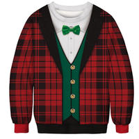 Vente en gros sur mesure Pull de Noël pour hommes en tricot Motif familial Pull Jacquard du Nouvel An Pull Grinchs de Noël moche