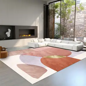 Gran oferta de alfombras de estilo abstracto para sala de estar alfombra impresa material personalizado relvet de cristal para s