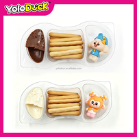 Bâtonnets de biscuits à tremper dans la sauce au chocolat blanc, biscuits croustillants, mélange de bonbons fantaisie en vrac, OEM pour revendeurs YOLODUCK
