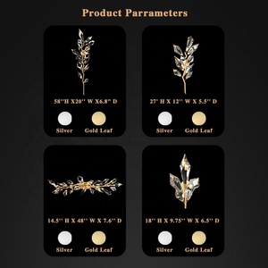 Vàng Chrome trong nhà nội thất tinh thể lá chi nhánh Tường Đèn sang trọng khách sạn phòng ăn hành lang nghệ thuật trang trí tường Đèn treo tường - Product Image 5