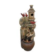 Offre Spéciale maison d'oiseau bois résine ornement coulant cascades extérieures aménagement paysager fontaine avec lumières LED