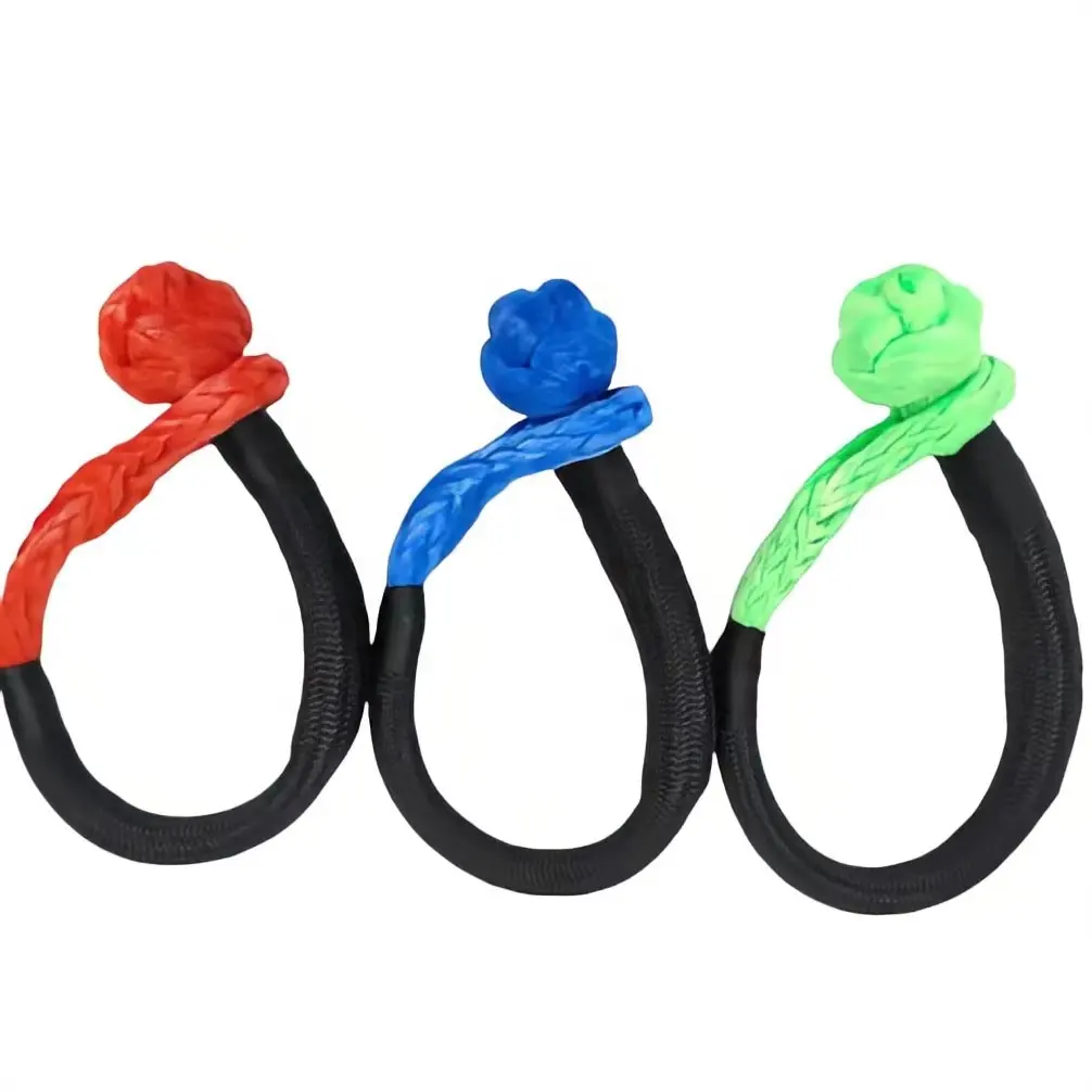 Amazon Hot Selling OEM Customized Logo Recovery Tow Strap Rope 14 MM braided UHMWPE Soft Shackle