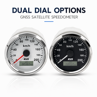 KUS GNSS Speedometer 200km/jam Odometer 85mm Pengukur Kecepatan Laut Pilihan Dial Putih/Hitam untuk Kapal Pesiar RV
