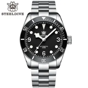 Steeldive SD1958 أسود أخضر أزرق اللون مدي السيراميك الياقوت الكريستال NH35 التلقائي رجالي الغوص ووتش