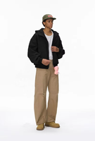Vente en gros Sweat à capuche unisexe oversize à fermeture éclair intégrale, en molleton épais, à épaules tombantes, style streetwear, avec logo personnalisé
